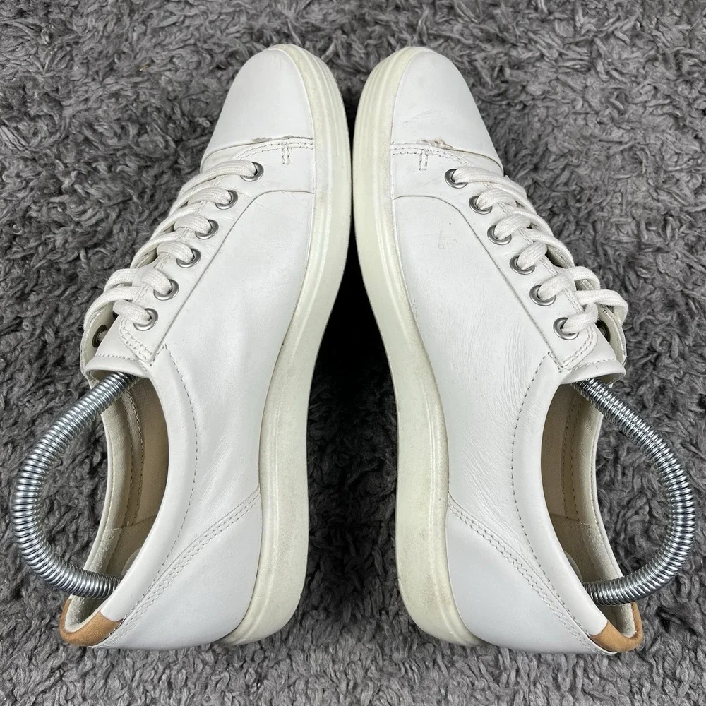 ECCO Soft VII Shoes Womens Size EU 39 White Leather Casual Comfort Sneakers